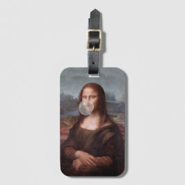 Mona Lisa blazen grijze kauwgom Bagagelabel