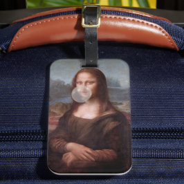 Mona Lisa blazen grijze kauwgom Bagagelabel