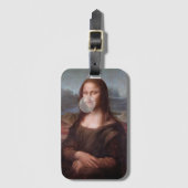 Mona Lisa blazen grijze kauwgom Bagagelabel (Voorkant (verticaal))