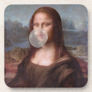 Mona Lisa blazen grijze kauwgom Bier Onderzetter