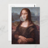 Mona Lisa blazen grijze kauwgom Briefkaart (Voorkant / Achterkant)