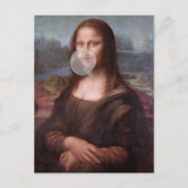 Mona Lisa blazen grijze kauwgom Briefkaart (Voorkant)