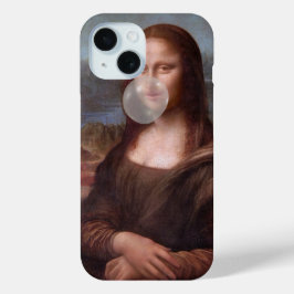 Mona Lisa blazen grijze kauwgom iPhone 15 Case