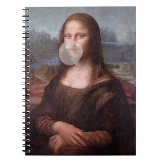 Mona Lisa blazen grijze kauwgom Notitieboek (Voorkant)