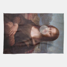 Mona Lisa blazen grijze kauwgom Theedoek