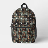 Mona Lisa blazen roze kauwgom Bedrukte Rugzak (Voorkant)