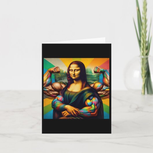 Mona Lisa Bodybuilding Funny Gift 2 Kaart (Voorkant)