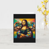 Mona Lisa Bodybuilding Funny Gift 2 Kaart (Gele Bloem)