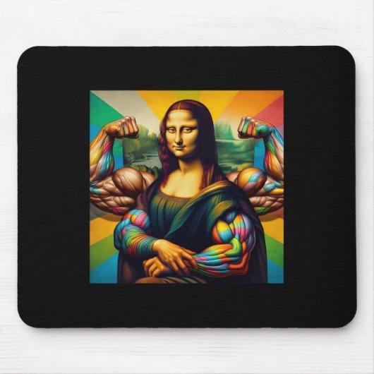 Mona Lisa Bodybuilding Funny Gift 2 Muismat (Voorkant)