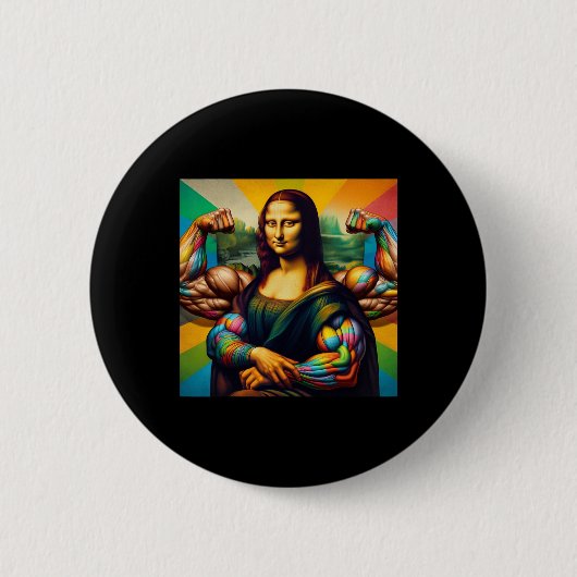 Mona Lisa Bodybuilding Funny Gift 2 Ronde Button 5,7 Cm (Voorkant)