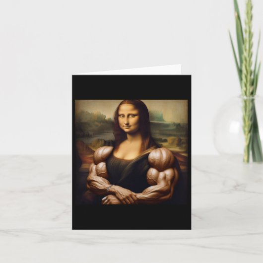 Mona Lisa Bodybuilding Grappig Cadeau 1 Kaart (Voorkant)