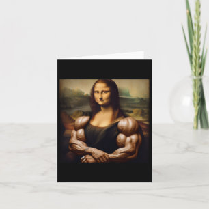 Mona Lisa Bodybuilding Grappig Cadeau 1 Kaart