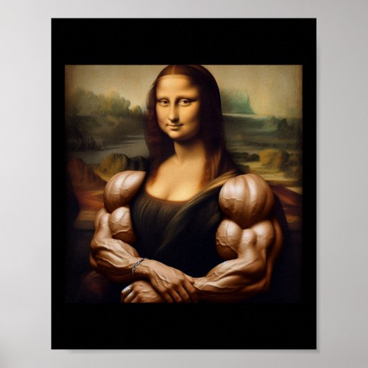 Mona Lisa Bodybuilding Grappig Cadeau 1 Poster (Voorkant)
