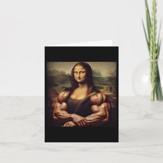 Mona Lisa Bodybuilding Grappig Cadeau 4 Kaart (Voorkant)