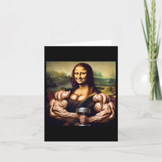 Mona Lisa Bodybuilding Grappig Cadeau 5 Kaart (Voorkant)