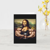 Mona Lisa Bodybuilding Grappig Cadeau 5 Kaart (Gele Bloem)
