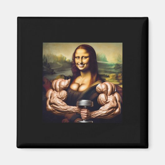 Mona Lisa Bodybuilding Grappig Cadeau 5 Magneet (Voorkant)