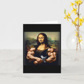 Mona Lisa Bodybuilding Grappig Cadeau 6 Kaart (Gele Bloem)