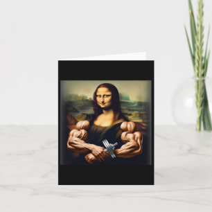 Mona Lisa Bodybuilding Grappig Cadeau 6 Kaart