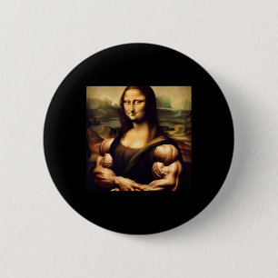Mona Lisa Bodybuilding Grappig Cadeau Ronde Button 5,7 Cm