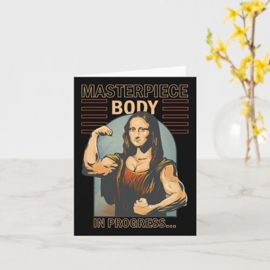 Mona Lisa Bodybuilding Muscle Gym Gewichtheffen Wo Kaart (Gele Bloem)