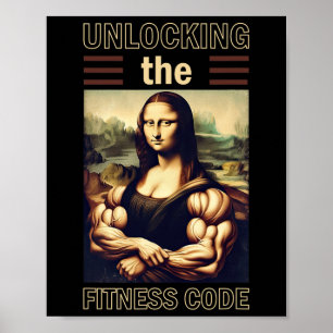 Mona Lisa Bodybuilding Muscle Gym Gewichtheffen Wo Poster
