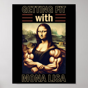 Mona Lisa Bodybuilding Muscle Gym Gewichtheffen Wo Poster