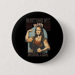 Mona Lisa Bodybuilding Muscle Gym Gewichtheffen Wo Ronde Button 5,7 Cm