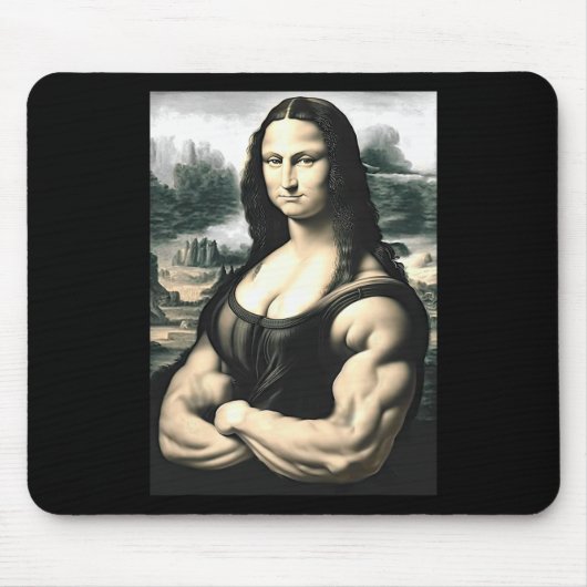 Mona Lisa Bodybuilding Parodie Leonardo Da Vinci M Muismat (Voorkant)