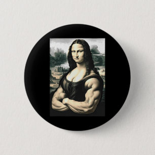 Mona Lisa Bodybuilding Parodie Leonardo Da Vinci M Ronde Button 5,7 Cm