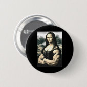 Mona Lisa Bodybuilding Parodie Leonardo Da Vinci M Ronde Button 5,7 Cm (Voorkant /achterkant)