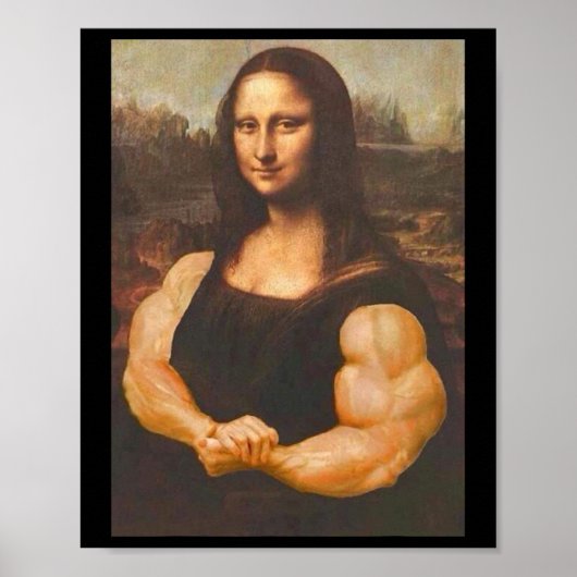 Mona Lisa Bodybuilding Spier Gym Workout Outfits Poster (Voorkant)