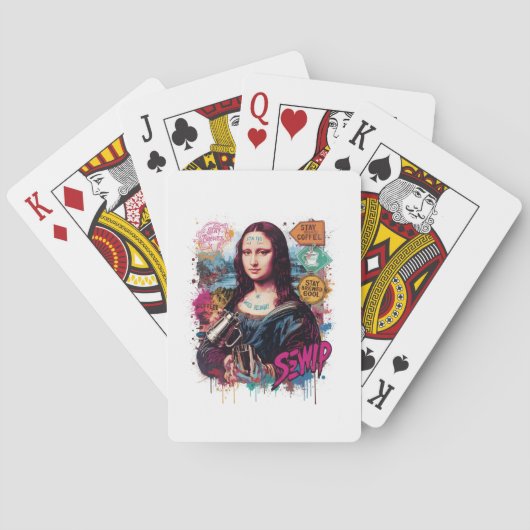 Mona Lisa Brew: Urban Coffee Graffiti Art Pokerkaarten (Achterkant)