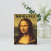 MONA LISA BRIEFKAART DAT EEN KLEIN VERZENDT (Staand voorkant)