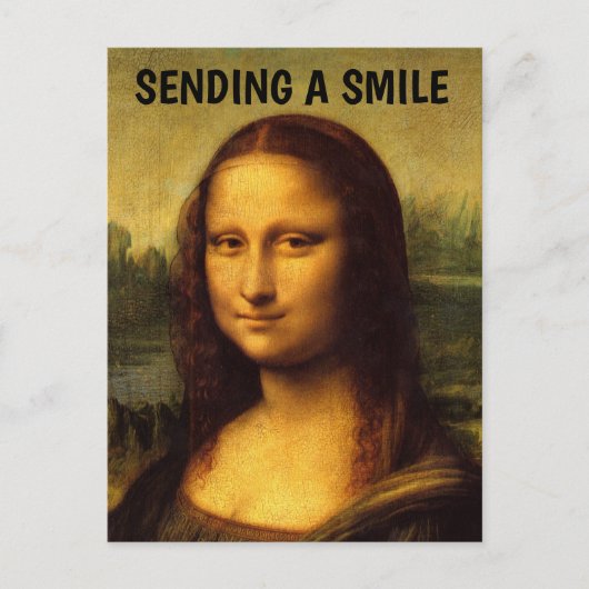 MONA LISA BRIEFKAART DAT EEN KLEIN VERZENDT (Voorkant)