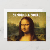 MONA LISA BRIEFKAART DAT EEN KLEIN VERZENDT (Voorkant / Achterkant)