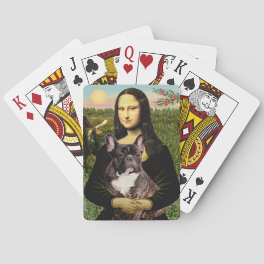 Mona Lisa - Brindle Franse Bulldog Pokerkaarten (Achterkant)