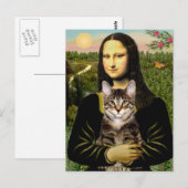 Mona Lisa - Bruine Tabby Tijgerkat Briefkaart (Voorkant / Achterkant)
