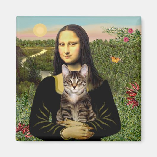 Mona Lisa - Bruine Tabby Tijgerkat Magneet (Voorkant)