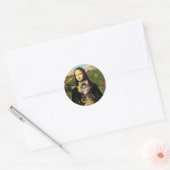 Mona Lisa - Bruine Tabby Tijgerkat Ronde Sticker (Envelop)