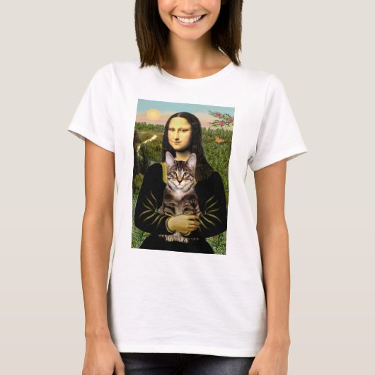 Mona Lisa - Bruine Tabby Tijgerkat T-shirt (Voorkant)