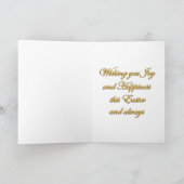 Mona Lisa Bunny Ears Easter Feestdagen Kaart (Binnen)