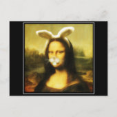 Mona Lisa Bunny Ears Easter Feestdagenkaart (Voorkant)