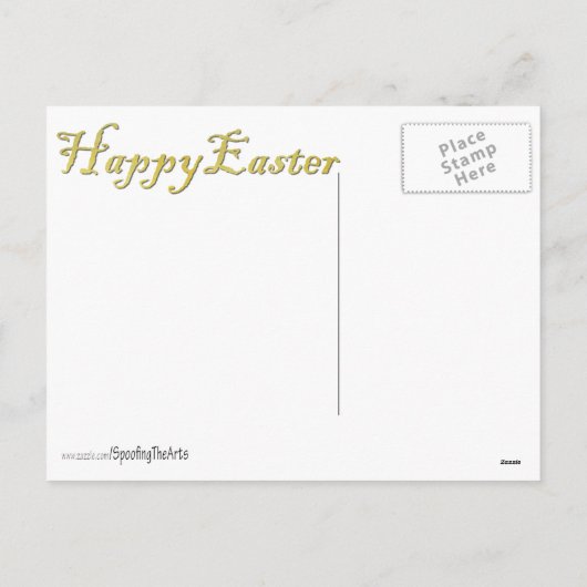 Mona Lisa Bunny Ears Easter Feestdagenkaart (Achterkant)