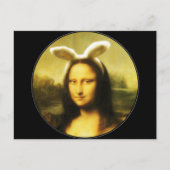 Mona Lisa Bunny Ears Easter Feestdagenkaart (Voorkant)