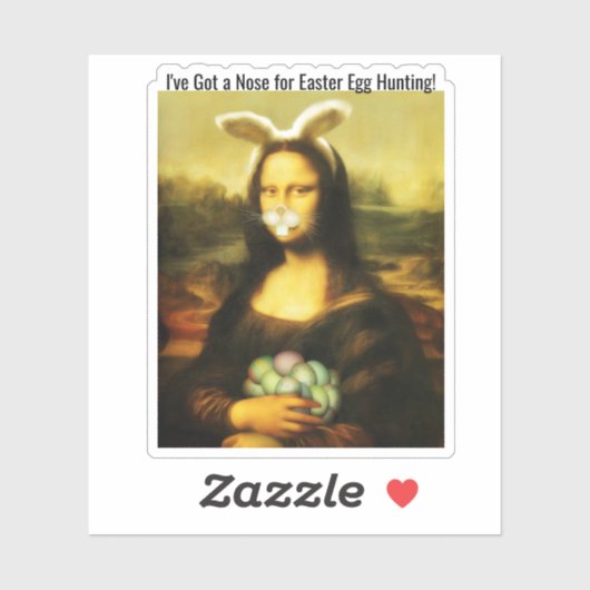 Mona Lisa Bunny Ears Easter Sticker (Vel)