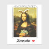 Mona Lisa Bunny Ears Easter Sticker (Vel)