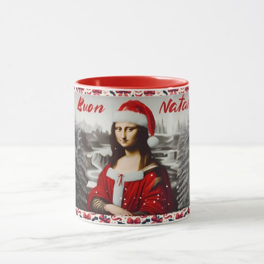 Mona Lisa Buon Natale Christmas Classic Mok, 11 oz Mok (Midden)