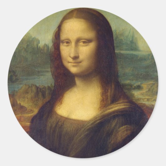 Mona Lisa by Leonardo Da Vinci Ronde Sticker (Voorkant)