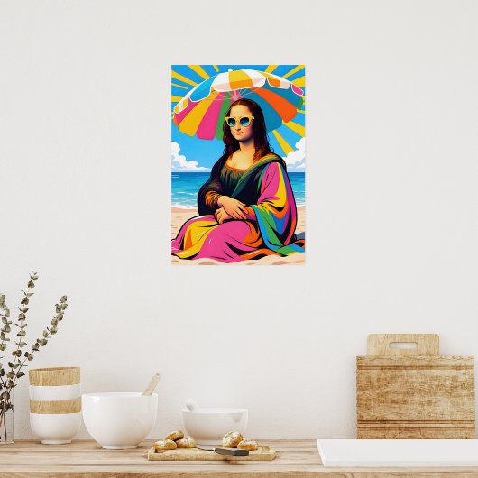 Mona Lisa By the Beach  Pop Art Poster (Keuken)